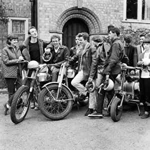 Members of the Hatfield Youth Club Dare Devil Riders. The club members meet outside