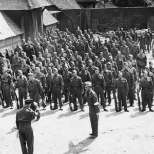 Members of the Home Guard on parade Kidmore End near Reading