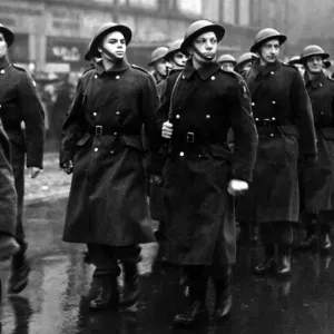 Members of the Home Guard parade for the last time before disbanding in December 1944 Members of the Home Guard parade for the last time before disbanding in December 1944