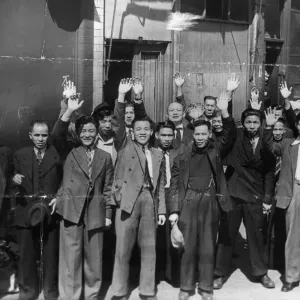 Members of the Liverpool Chinese Community Cheering, Print Members of the Liverpool Chinese Community Cheering, Print