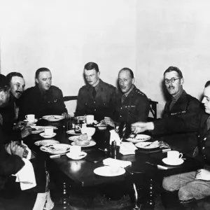 Members of the personal staff having breakfast at General Headquarters on the Western