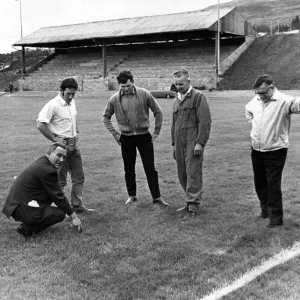 Penygraig Rugby Club Members at New Ground, 1970 Print
