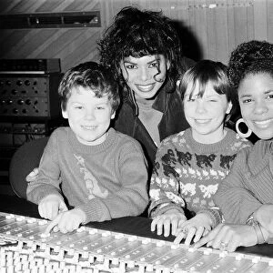 Some members of pop group Five Star meeting some of their young fans. 23rd March 1988