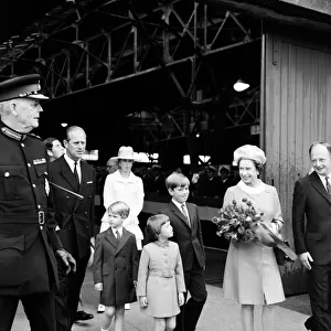 Members of the Royal Family travelled by train to Southampton to board the Royal Yacht