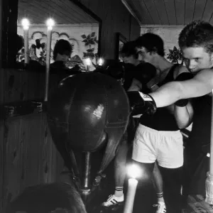 Amateur Boxers Train by Candlelight, Stockton 1980 Print Amateur Boxers Train by Candlelight, Stockton 1980 Print