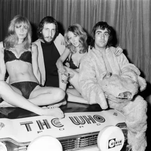 Members of The Who rock group Keith Moon and Pete Townshend at a launch for the £ Members of The Who rock group Keith Moon and Pete Townshend at a launch for the £
