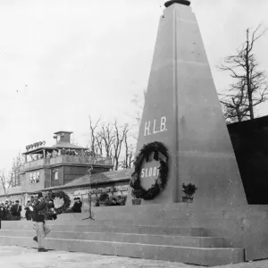 Memorial service for murdered victims of Buchenwald, Germany. April 1945 Memorial service for murdered victims of Buchenwald, Germany. April 1945