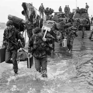The men of the 29th Marine Commando Royal Artillery return from the Falklands