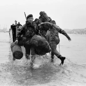 The men of the 29th Marine Commando Royal Artillery return from the Falklands