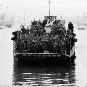 The men of the 29th Marine Commando Royal Artillery return from the Falklands
