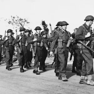 Print of R.A.F. Regiment Marching to Maison Blanche Aerodrome, 1942