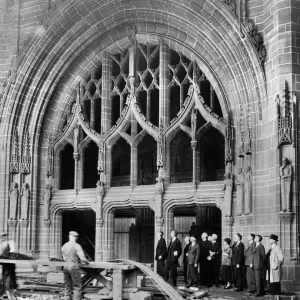 Liverpool Anglican Cathedral Construction Print 1938 Liverpool Anglican Cathedral Construction Print 1938