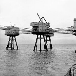 Mersey Defence Sea Forts. A general view of the sea forts standing out in the sea area