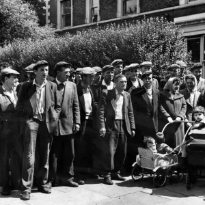 Merseyside dockers who went to the National Assistance Board offices in Balliol Road