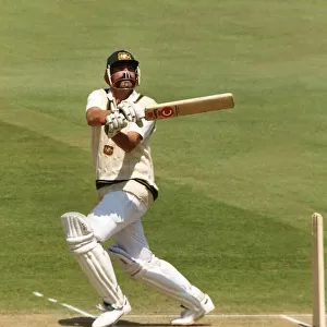 Merv Hughes Australian Cricketer in Batting action