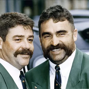 Merv Hughes right and David Boon arrive for the Ashes Battle in 1993