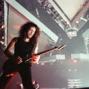 Metallica in concert at the NEC Arena, Birmingham. Kirk Hammett, guitarist with the band Metallica in concert at the NEC Arena, Birmingham. Kirk Hammett, guitarist with the band