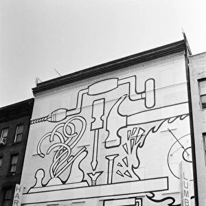Metropolitan Lumber & Hardware on Spring Street in Soho in New York City with artwork