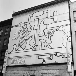 L'usine métropolitaine de bois et d'acier sur la rue Spring à Soho à New York avec l'art. L'usine métropolitaine de bois et d'acier sur la rue Spring à Soho à New York avec l'art.
