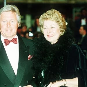 Michael Aspel TV Presenter with wife at the premiere of Where Angels Fear To Tread