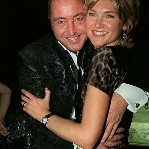 Michael Flatley Dancer March 98 With arms round tv prsenter Anthea Turner at