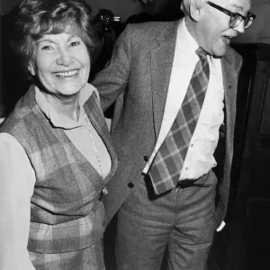 Michael Foot and Jill Craigie celebrate his election as labour party leader - November