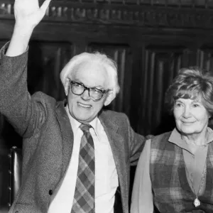 Michael Foot and wife Jill Craigie after his election as leader of the Labour party