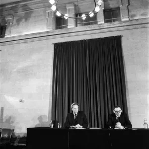 Michael Heseltine, giving a press conference following his resignation as Minister for