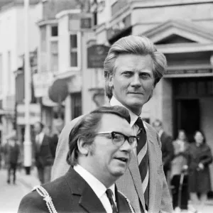 Michael Heseltine, Member of Parliament for Tavistock, on a tour of Basingstoke Michael Heseltine, Member of Parliament for Tavistock, on a tour of Basingstoke