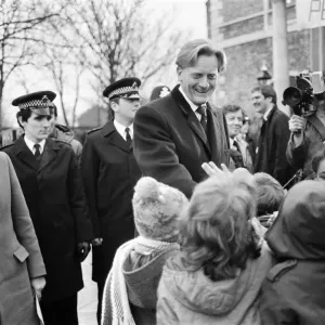 Michael Heseltine, Secretary of State for Defence, during his walk about in Lewisham Michael Heseltine, Secretary of State for Defence, during his walk about in Lewisham