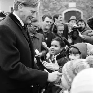 Michael Heseltine, Secretary of State for Defence, during his walk about in Lewisham Michael Heseltine, Secretary of State for Defence, during his walk about in Lewisham