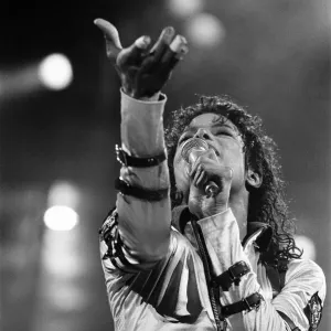 Michael Jackson, Bad Tour 1988, concert at Aintree Racecourse, Aintree, Merseyside Michael Jackson, Bad Tour 1988, concert at Aintree Racecourse, Aintree, Merseyside