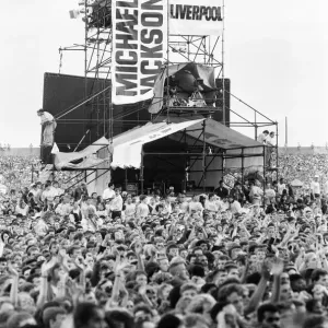 Michael Jackson, Bad Tour 1988, concert at Aintree Racecourse, Aintree, Merseyside Michael Jackson, Bad Tour 1988, concert at Aintree Racecourse, Aintree, Merseyside