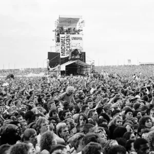 Michael Jackson, Bad Tour 1988, concert at Aintree Racecourse, Aintree, Merseyside Michael Jackson, Bad Tour 1988, concert at Aintree Racecourse, Aintree, Merseyside