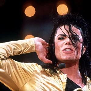 Michael Jackson performing on his Dangerous tour in Norway. July 1992