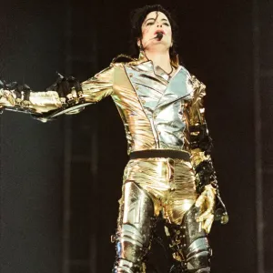 Michael Jackson seen here on stage at Sheffield 10th July 1997