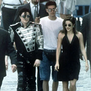 Michael Jackson and his wife Lisa Marie visit two childrenIs hospitals in Budapest