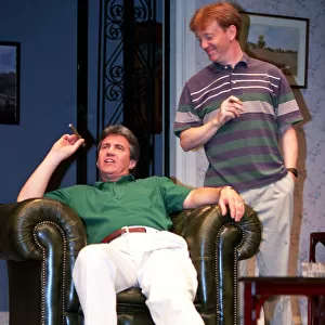 MICHAEL MELIA & JOHN SALTHOUSE IN A SCENE FROM THE PLAY ABSENT FRIENDS BY ALAN AYCKBOURN