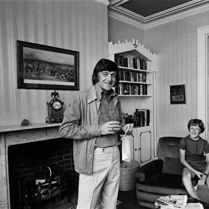 Michael Parkinson pictured at his home in Windsor. He is pictured with his sons L-R