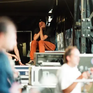 Michael Stipe backstage. R. E. M. in concert at the Galpharm Stadium. 25th July 1995 Michael Stipe backstage. R. E. M. in concert at the Galpharm Stadium. 25th July 1995