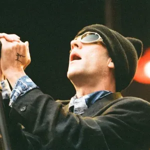Michael Stipe, lead singer with the American Rock Group REM, perform at Cardiff Arms Park Michael Stipe, lead singer with the American Rock Group REM, perform at Cardiff Arms Park