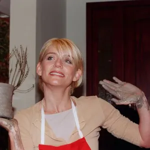 Michelle Collins Actress March 98 Trying her hands on the potters wheel outside Michelle Collins Actress March 98 Trying her hands on the potters wheel outside