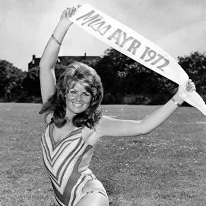 Michelle Lane (22) beauty queen, Miss Ayr 1972, pictured in park 19th July 1972