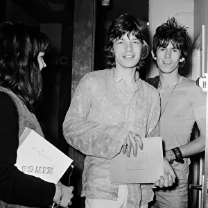 Mick Jagger and Keith Richards of The Rolling Stones at Olympic Studios in Barnes where
