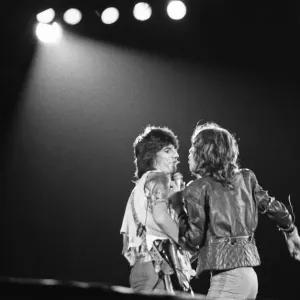 Mick Jagger and Keith Richards on stage at the Rolling Stones concert at Knebworth House Mick Jagger and Keith Richards on stage at the Rolling Stones concert at Knebworth House