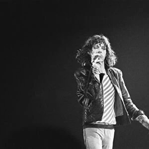 Mick Jagger lead singer of the Rolling Stones seen here on stage in Leicester