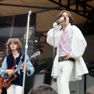 Mick Jagger on stage during the Rolling Stones free concert in Hyde Park Mick Jagger on stage during the Rolling Stones free concert in Hyde Park