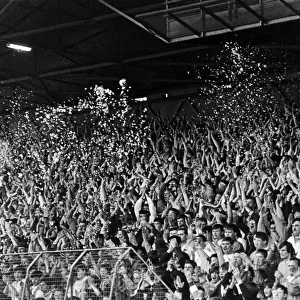 Middlesbrough F. C. fans at Ayresome Park. celebrate after gaining promotion to