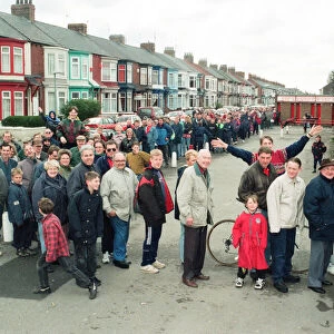 Middlesbrough fans queue for tickets to the final game of the season at Ayresome Park
