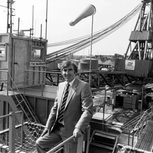 Alf Duffield on Crane Barge Print, 1st September 1983